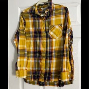 Old Navy Flannel Shirt in Yellow